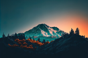 Simple and unprocessed mountain shots are lovely. Generative AI