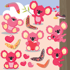 Valentine Koala Bears vector art