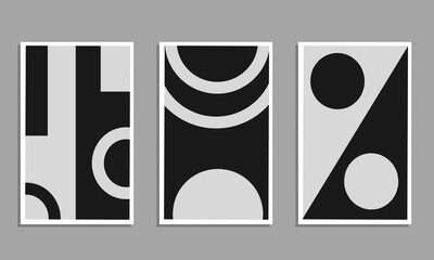 Memphis abstract design set in black and white is suitable for wall art, covers, and others