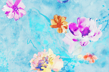 Obraz na płótnie Canvas Beautiful abstract peony rose floral illustration