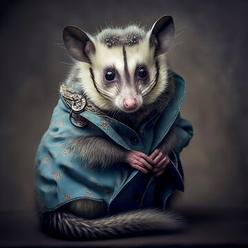 a possum is not a fashion accessory, possum portrait, generative ai