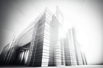 Abstract envision contemporary building backdrop, architectural building construction viewpoint design. Generative AI