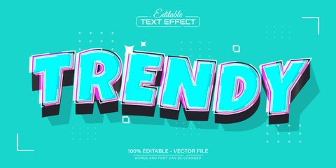 Trendy modern 3d style text effect editable