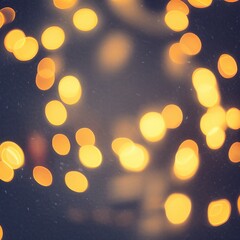 Glowing Fairy Lights Wallpaper on cool blue background with bokeh
