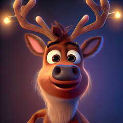 reindeer in christmas animated illustration