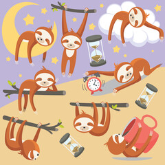 Sleepy sloth vector artwork