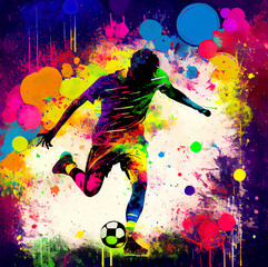 Obraz na płótnie Canvas Soccer player colorful abstract illustration