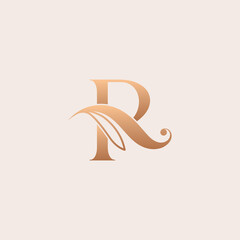 natural massage beauty logo template letter P