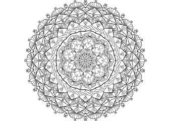 
Mandala. Ethnic decorative element. Hand drawn backdrop. Islam, Arabic, Indian, ottoman motifs. Boho style. for coloring for adults