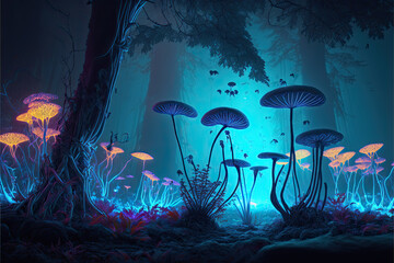 Obraz na płótnie Canvas illustration of a alien forest.