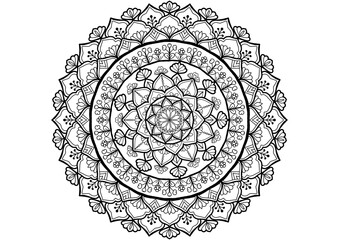 
Mandala. Ethnic decorative element. Hand drawn backdrop. Islam, Arabic, Indian, ottoman motifs. Boho style. for coloring for adults