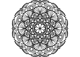 Mandala. Ethnic decorative element. Hand drawn backdrop. Islam, Arabic, Indian, ottoman motifs. Boho style. for coloring for adults