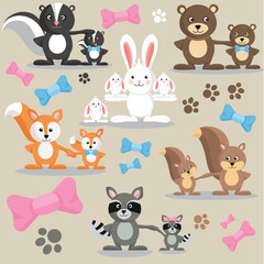 Moms Dads and Kids vector artwork
