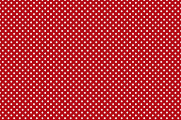 Seamless Large Texture of polka white dot pattern on red abstract background with circles. Suitable for textile, packaging, postcards, Wallpapers, banners. Colorful gifts material, website, design