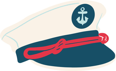 Nautical captains hat illustration