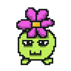 Fototapeta premium pixel art of cute monster cartoon