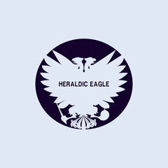Creative double-headed outline eagle on white background