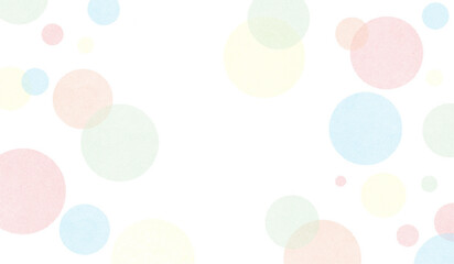 Pastel confetti birthday frame on white background, place for text, halftone colored circles, copy space