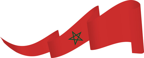 Morocco flag ribbon ornament