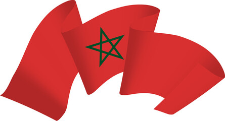 Morocco flag ribbon ornament