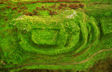 Dun Nosebridge multivalate prehistoric Iron Age fort hillfort above the River Laggan, Islay, Inner...