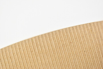 Naklejka na ściany i meble closeup brown paper cardboard textured on white background