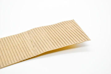 closeup brown paper cardboard textured on white background