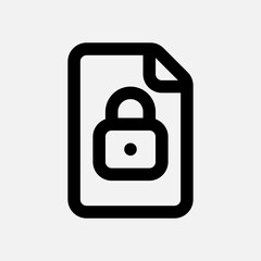 Locked file icon in line style, use for website mobile app presentation