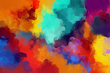 Obraz na płótnie Canvas Colorful oil paint brush abstract background.
