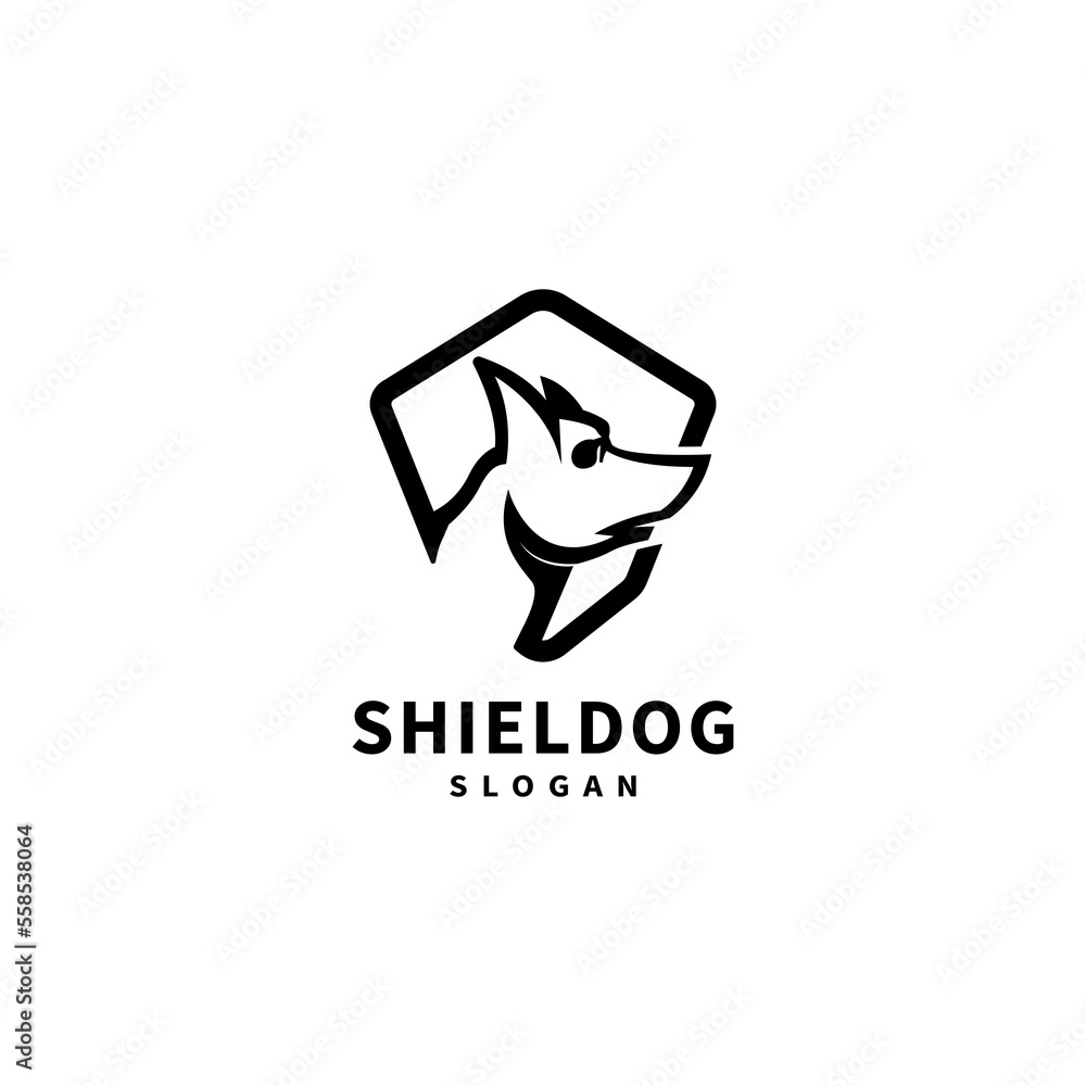 Wall mural dog in a shield icon logo design illustration 2