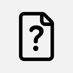 Question file icon in line style, use for website mobile app presentation