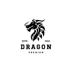 Dragon vintage logo design illustration