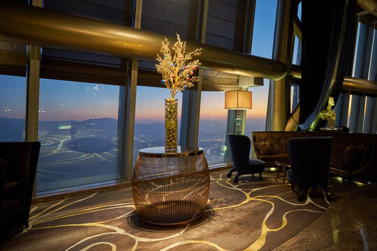SHENZHEN, CHINA - NOVEMBER 30, 2019: interior shot of Kingkey 100 in Shenzhen.