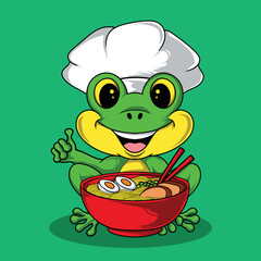 artwork illustration and t shirt design cute animal character design chef frog