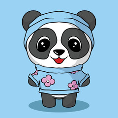 Fototapeta premium artwork illustration and t shirt design cute animal character design panda