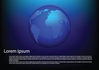 World map abstract technology background global business innovation concept.Dark blue background.