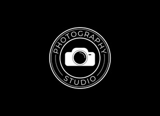 Photography Logo Design Template. Minimalist Vector Badge. Photo Studio