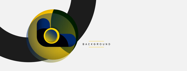 Vector round shapes circles minimal geometric background. Vector illustration for wallpaper banner background or landing page