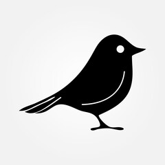 Crow element in flat simple style on white background..eps