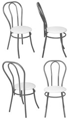 Stool for a home or cafe. An element of the interior. Isolated from the background. In different angles