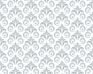 Fotobehang Floral pattern. Vintage wallpaper in the Baroque style. Seamless vector background. White and gray ornament for fabric, wallpaper, packaging. Ornate Damask flower ornament. © ELENA