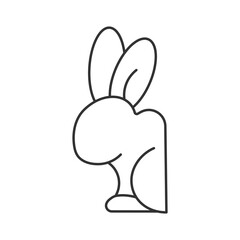 Bunny, rabbit  vector icon. Line sign for mobile concept and web design. Symbol, logo illustration. Vector graphics