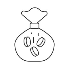 Money coins  vector icon. Line sign for mobile concept and web design. Symbol, logo illustration. Vector graphics