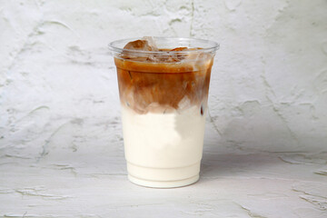 Freshly made iced cafe latte