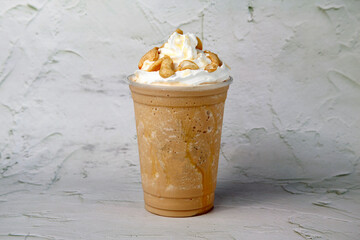 Freshly made coffee flavored frappe