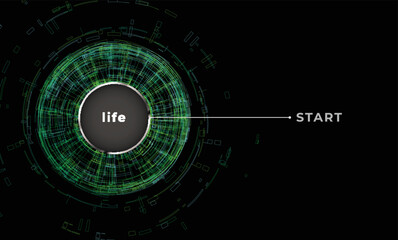 Start to new life - Background Abstract design circuit elements technology. Abstract futuristic background, Abstract art wallpaper. Vector illustration.