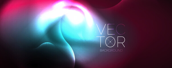 Neon glowing waves, magic energy space light concept, abstract background wallpaper design