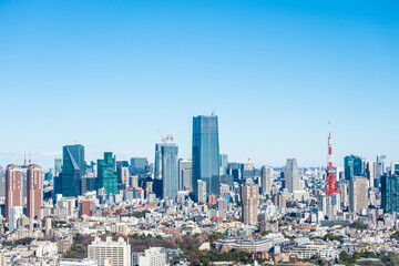 Fototapeta na wymiar 日本の首都東京都の東京タワーとビル郡