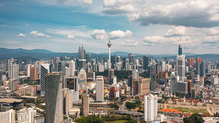 Aerial view of Kuala Lumpur. It is cultural, financial, and economic centre of Malaysia