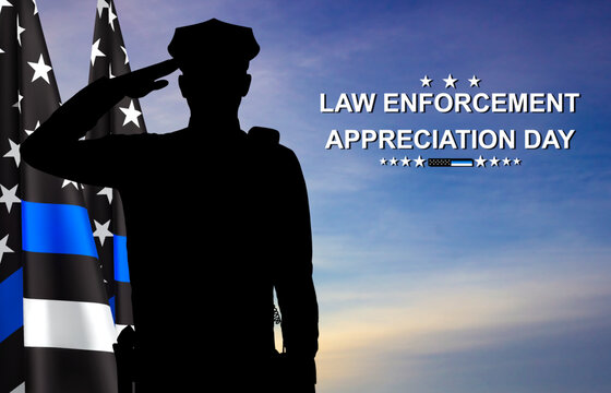 Thin Blue Line. National Law Enforcement Appreciation Day. EPS10 vector